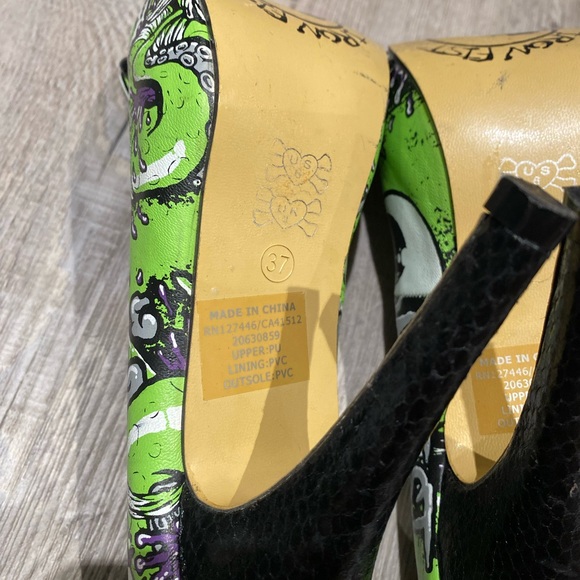 Iron Fist PVC Stiletto High Heels Eyeballs Pattern US 6 - Picture 5 of 6